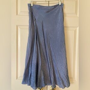 Vince Draped Crinkled Satin Midi Skirt, Size 10